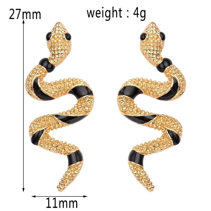 Snake Shape Vintage Earrings Gothic Stud Earrings