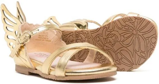 Sophia Webster Mini butterfly-detail flat sandals Gold