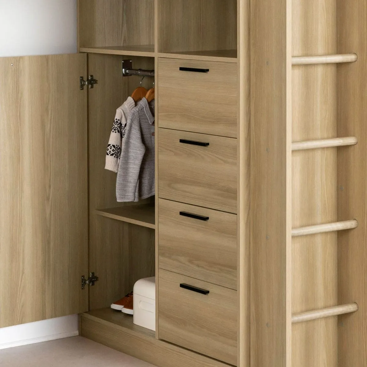 South Shore Furnitures Logik Loft Bed - Natural  - Clement