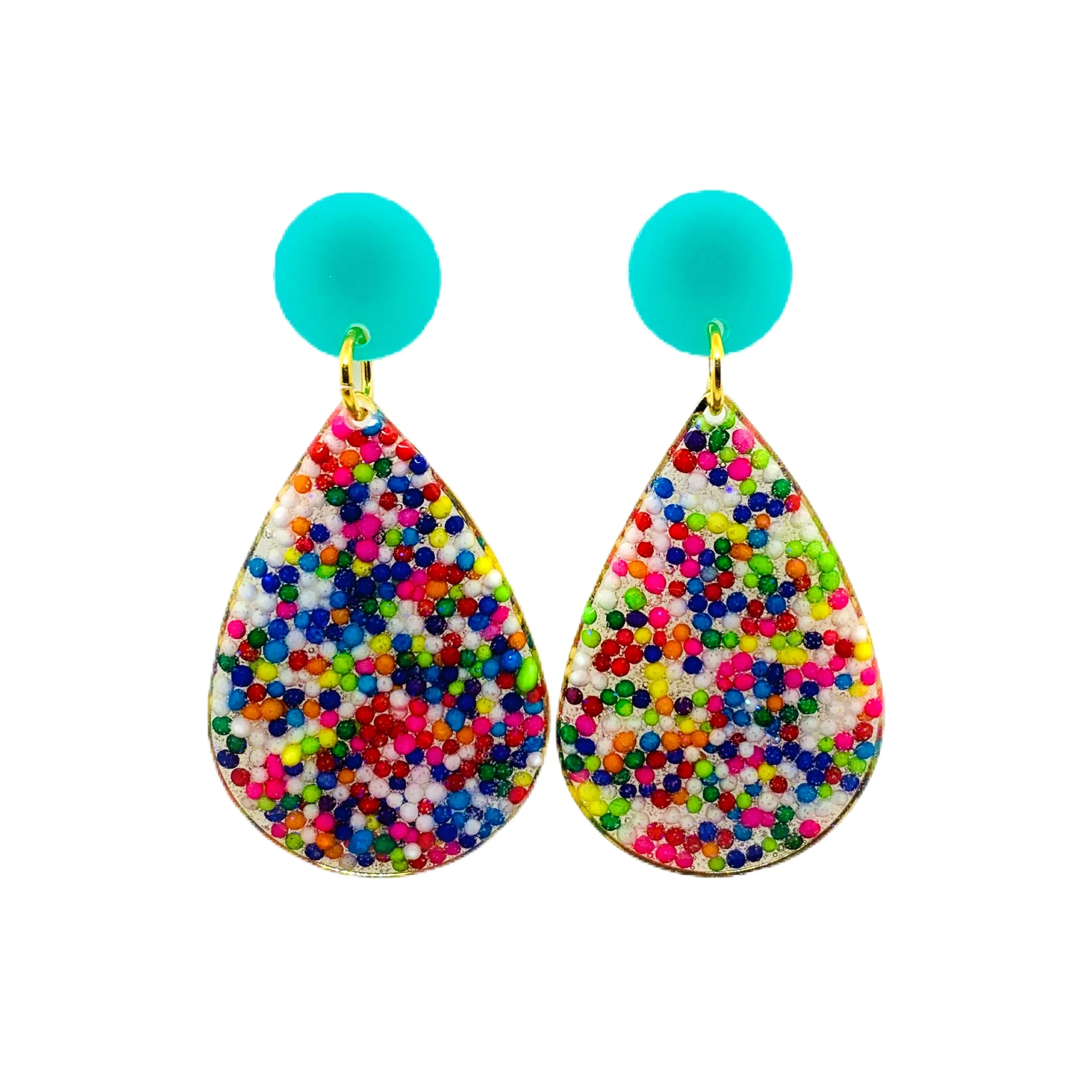 Sprinkle Teardrop post Earrings