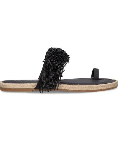 Stella McCartney Gaia Glass Fringe Flat Sandals