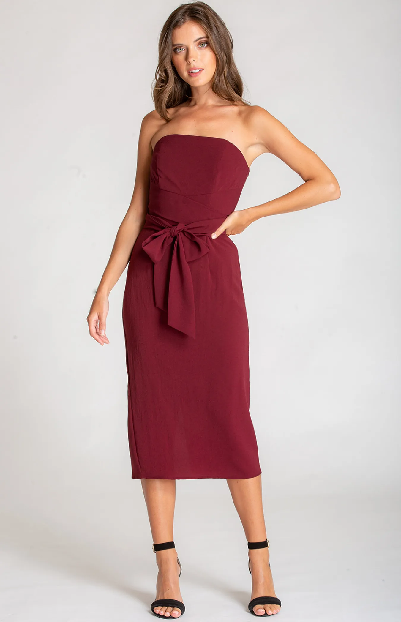 Strapless Cocktail Dress with Waist Tie detail (SDR500A) 