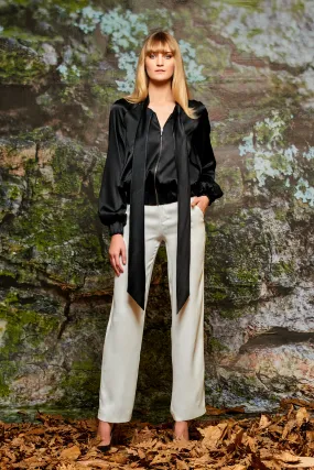 Stretch Satin Viscose Bomber Jacket with Pant