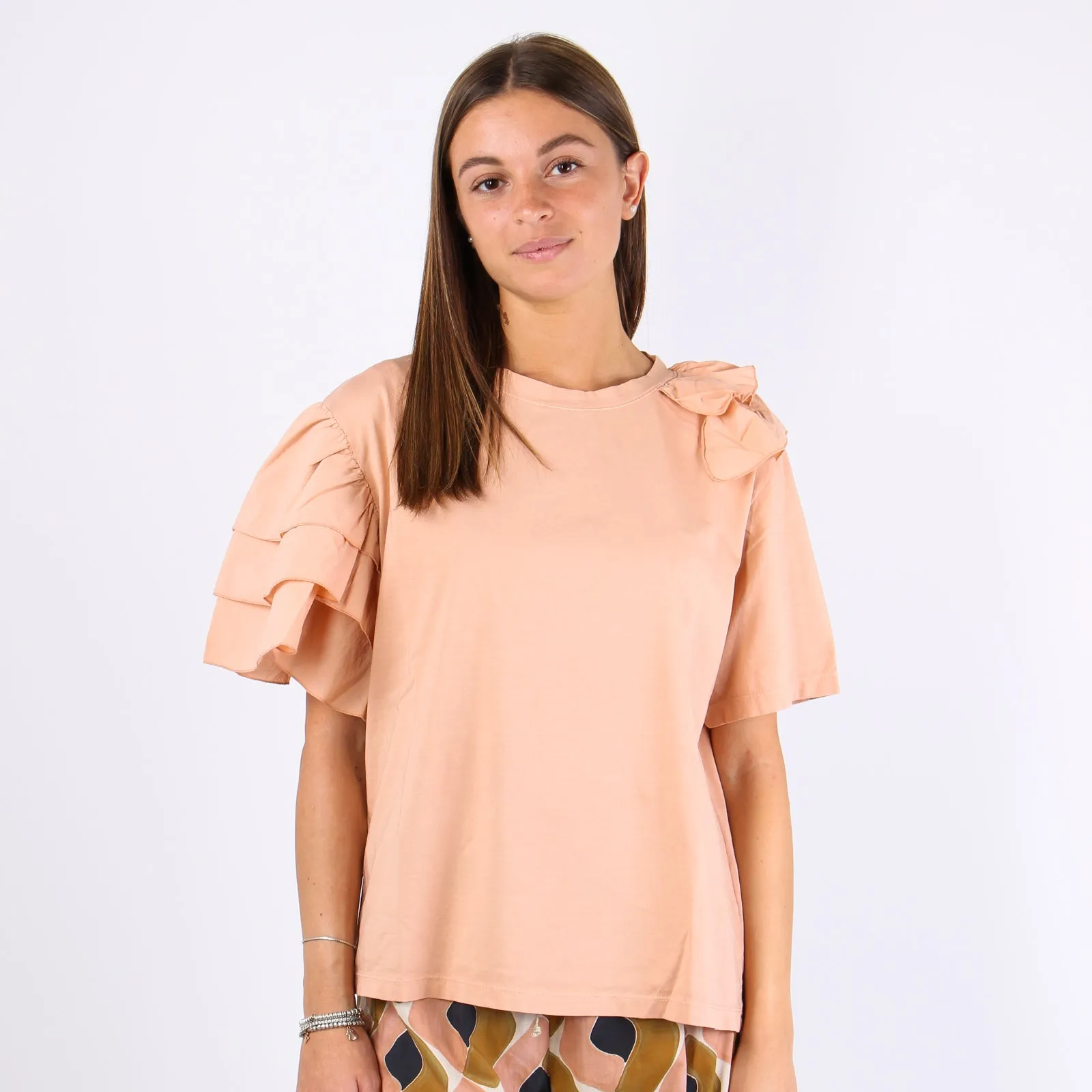 T-shirt Bimateriale Voile Nude