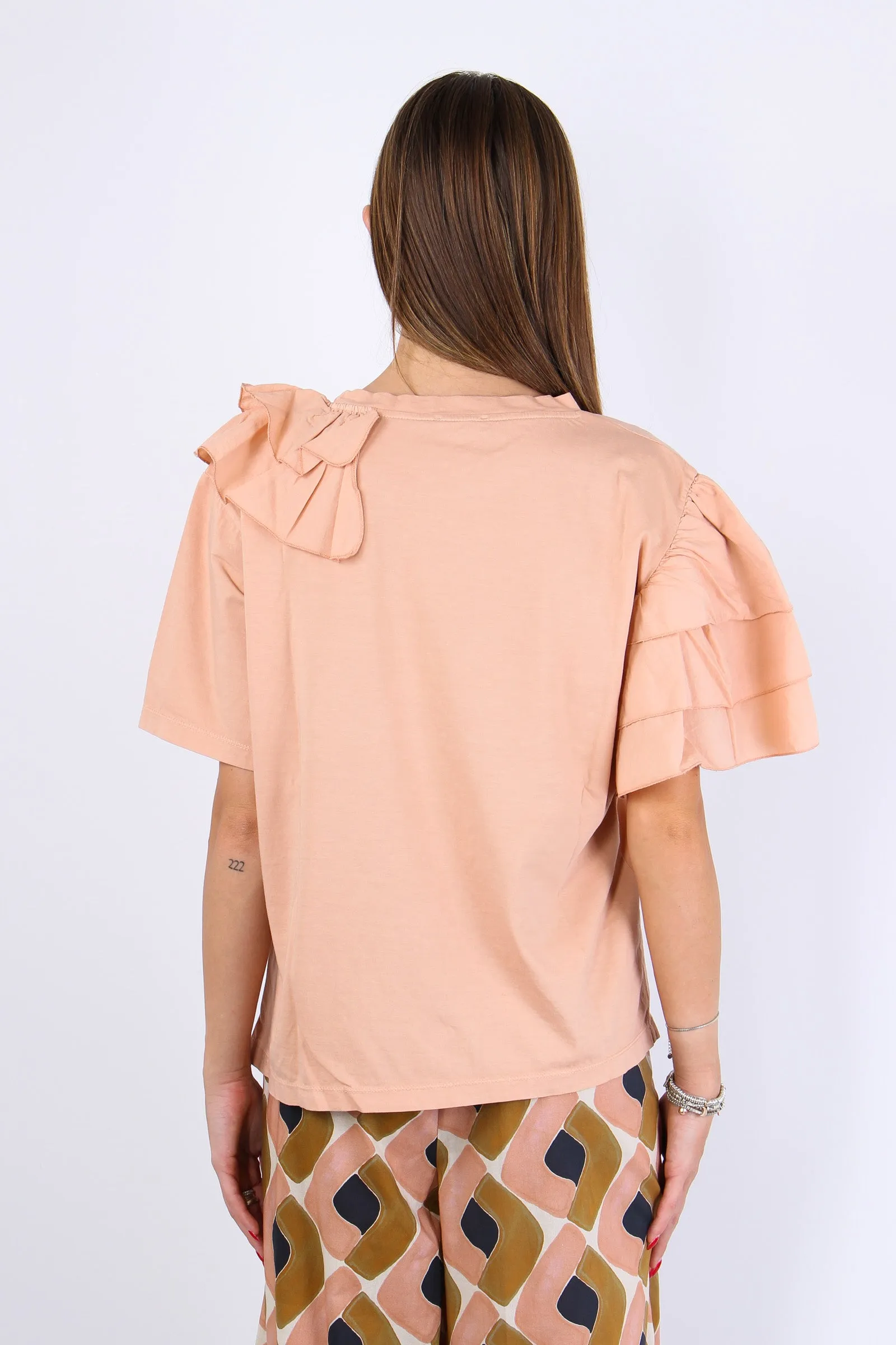 T-shirt Bimateriale Voile Nude