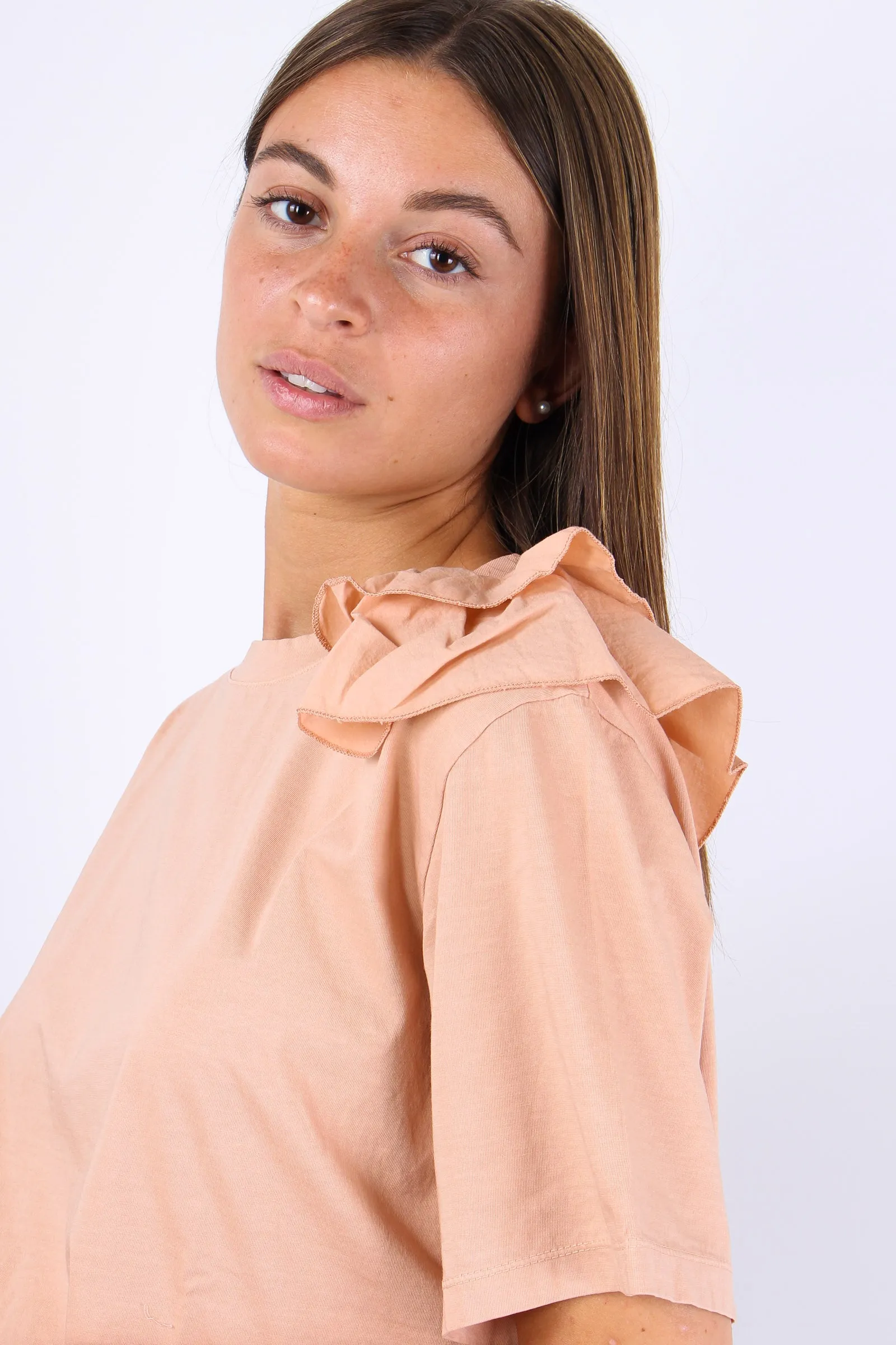 T-shirt Bimateriale Voile Nude