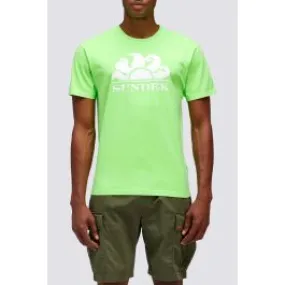 T-shirt con logo stampato uomo Verde