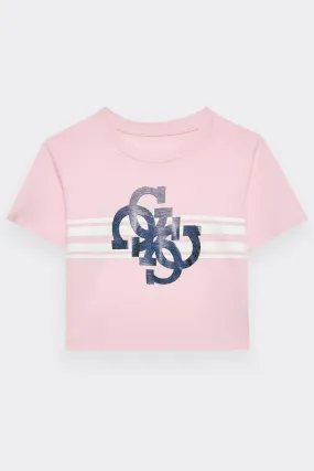 T-SHIRT CON STAMPA LOGO 4G ROSA