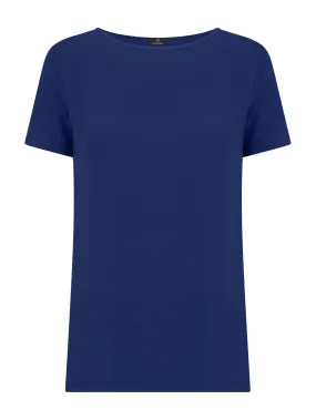 T-shirt in jersey di viscosa crêpe - Blueberry