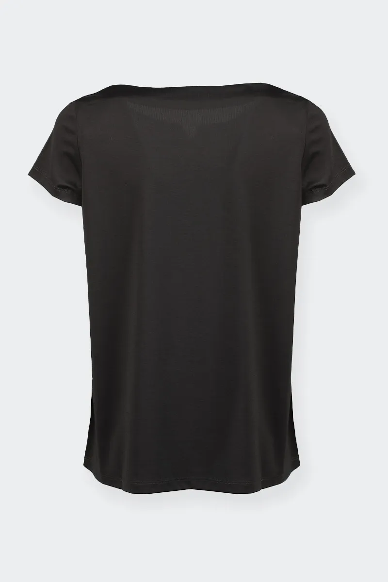 T-SHIRT SCOLLO V PICCOLO NERA