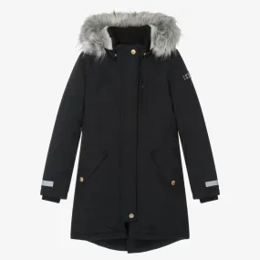 Teen Girls Black Puffer Winter Coat