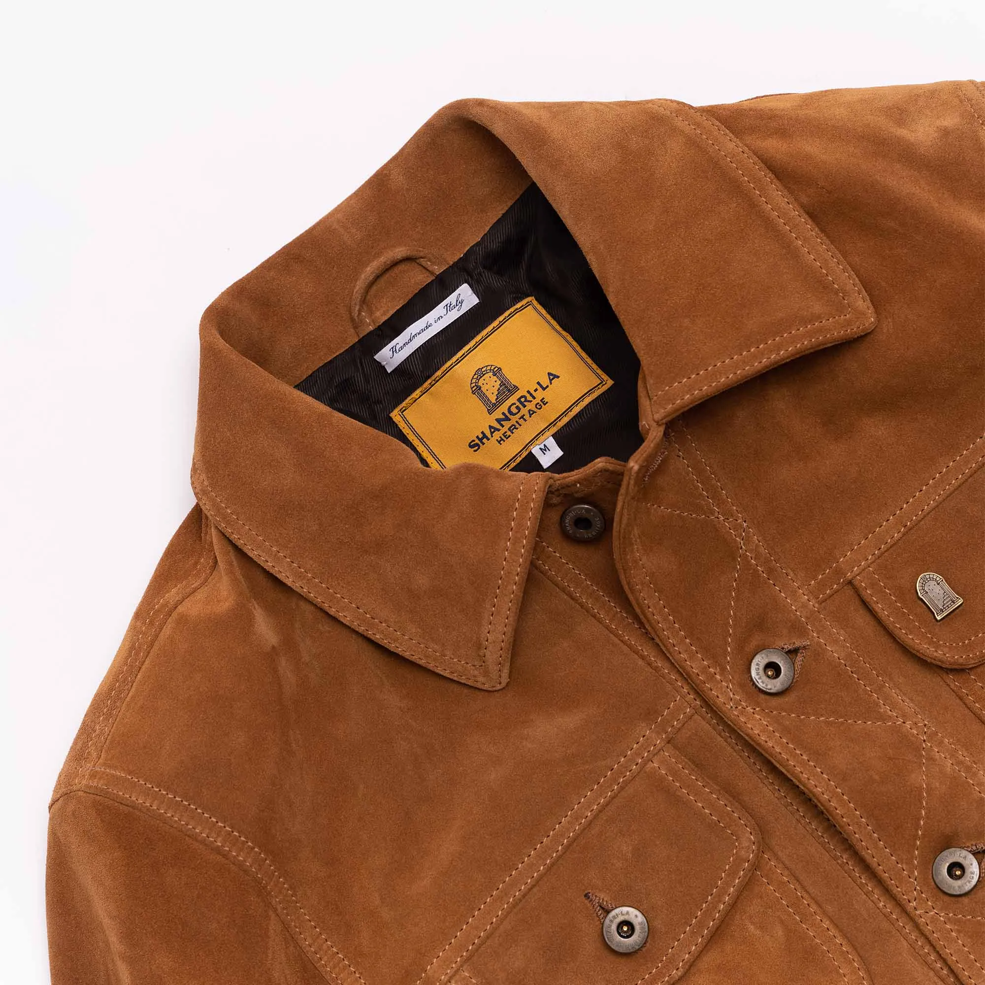 Terracotta Cognac Suede Jacket - Shangri-la Heritage