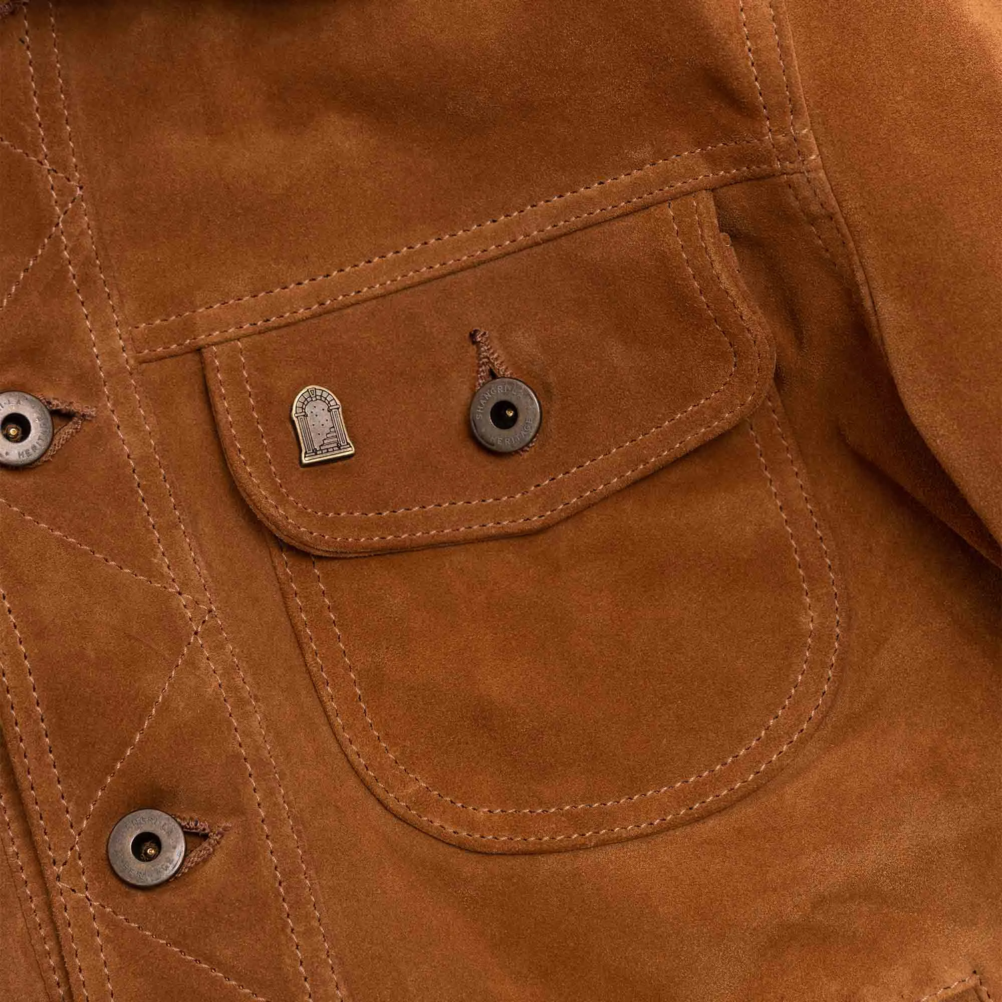 Terracotta Cognac Suede Jacket - Shangri-la Heritage