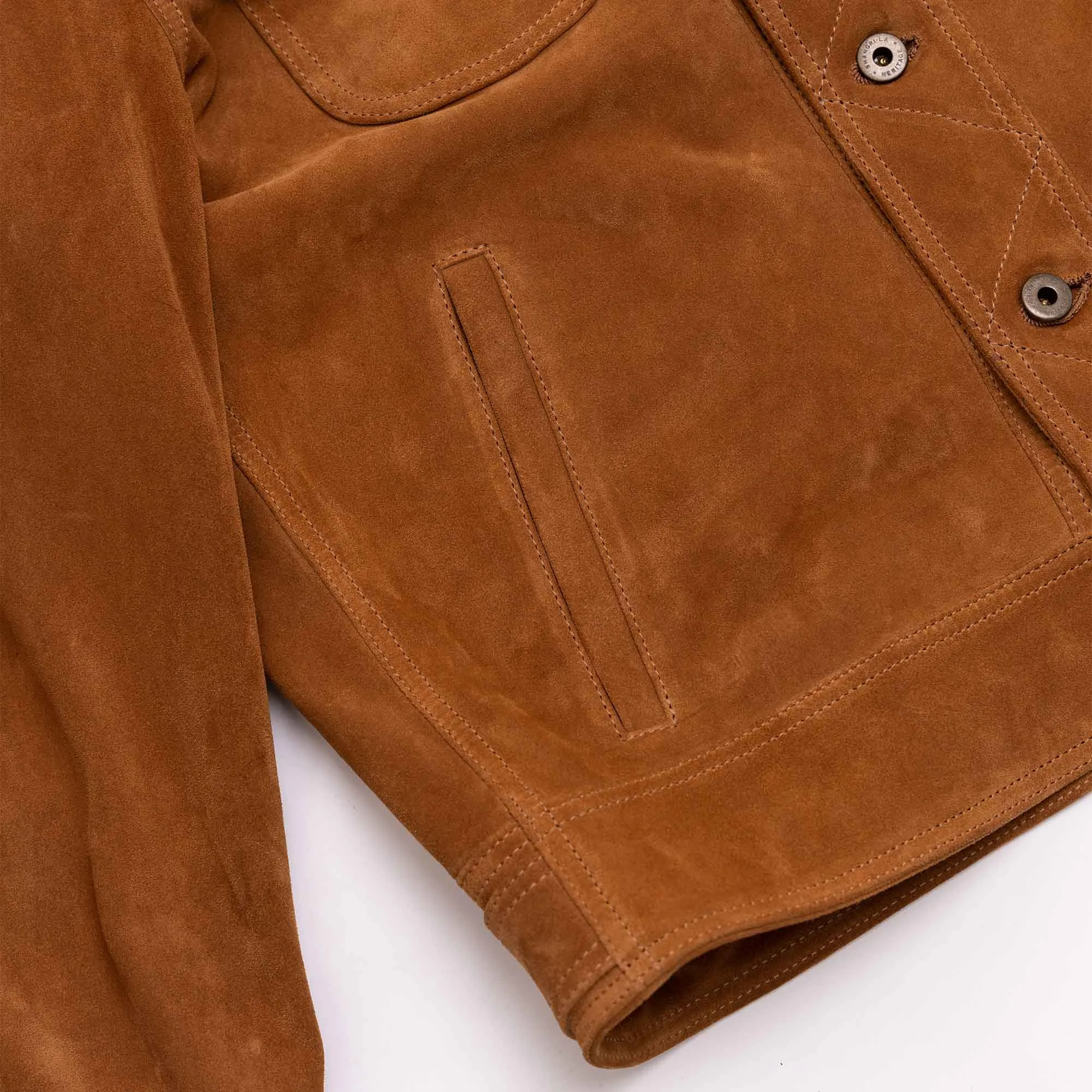 Terracotta Cognac Suede Jacket - Shangri-la Heritage