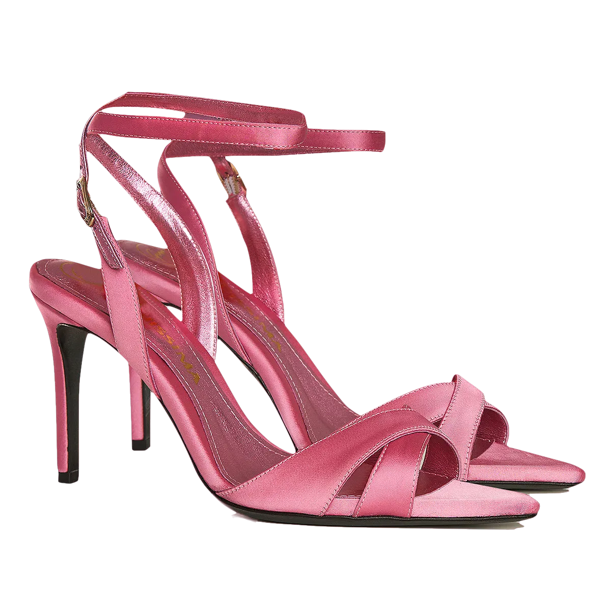 Thea Soft Pink Satin Sandals