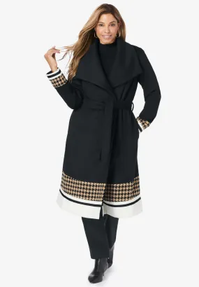 Tie-Front Shawl Wool Coat