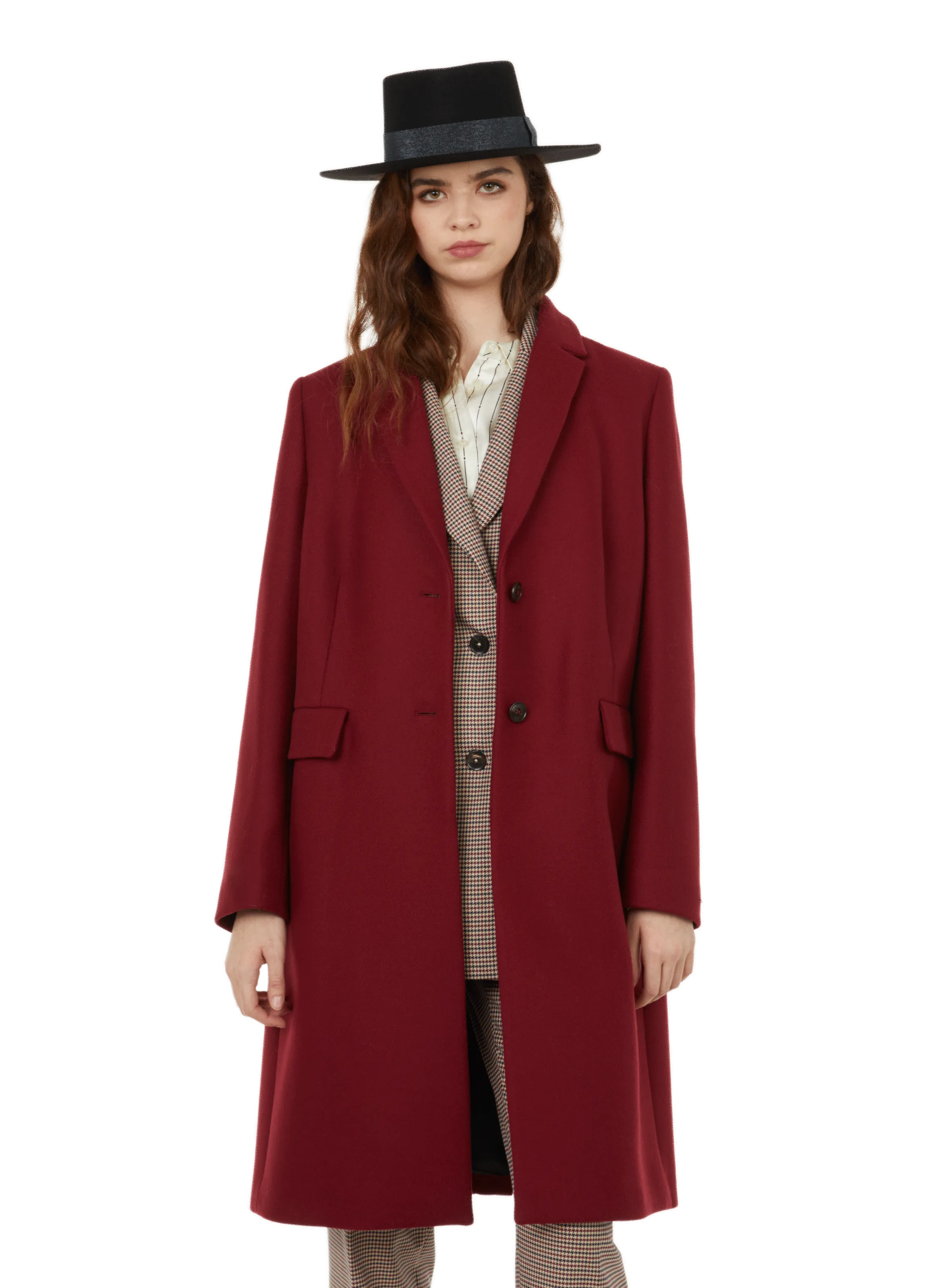 Tommy hilfiger  Belted wool-blend coat - Red