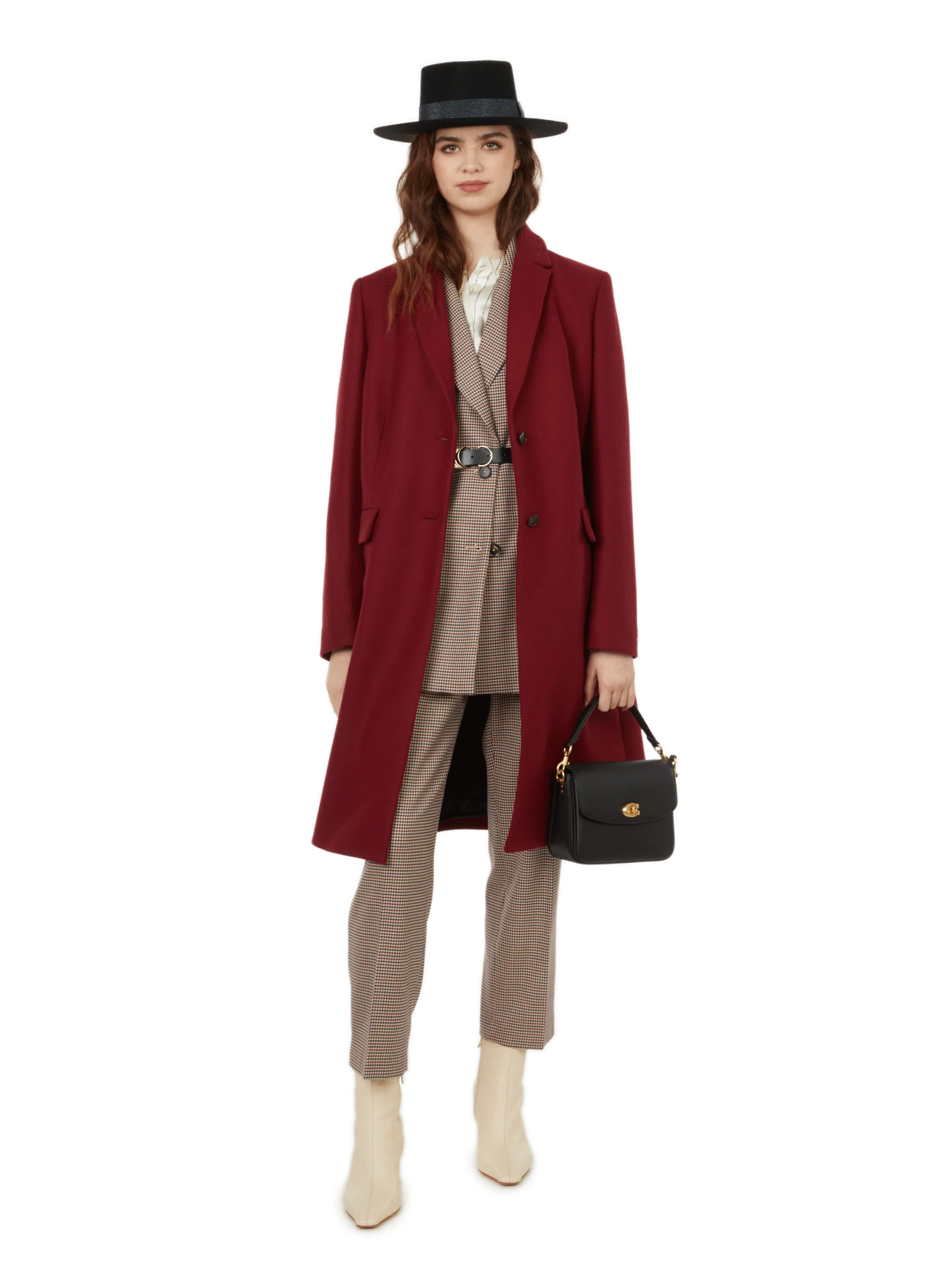 Tommy hilfiger  Belted wool-blend coat - Red