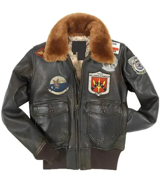 Top Gun Womens Brown Leather Jacket - Women Jacket