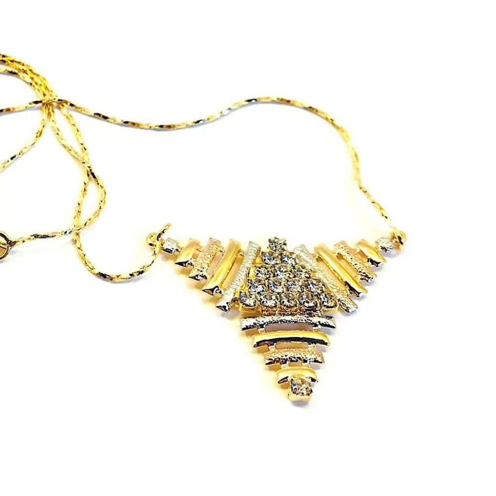 Triangle tri-color necklace 18kts of gold plated