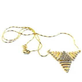 Triangle tri-color necklace 18kts of gold plated