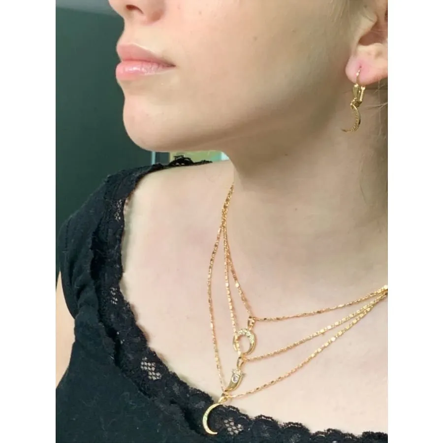 Tusk necklace 18k of gold plated chain