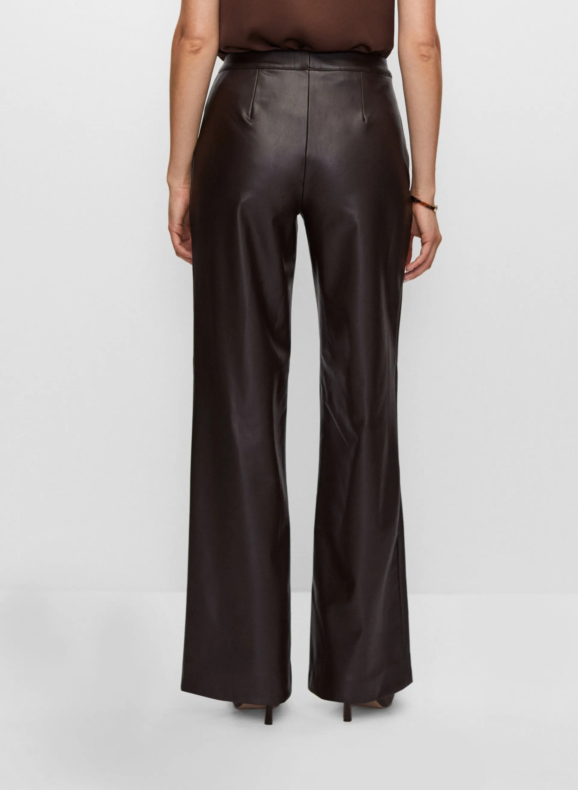 Vegan Leather Straight Leg Pants