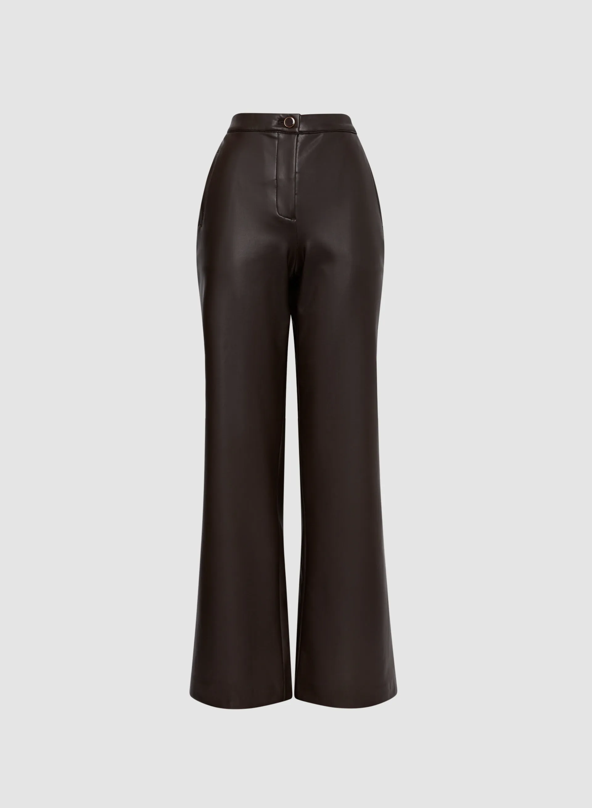 Vegan Leather Straight Leg Pants