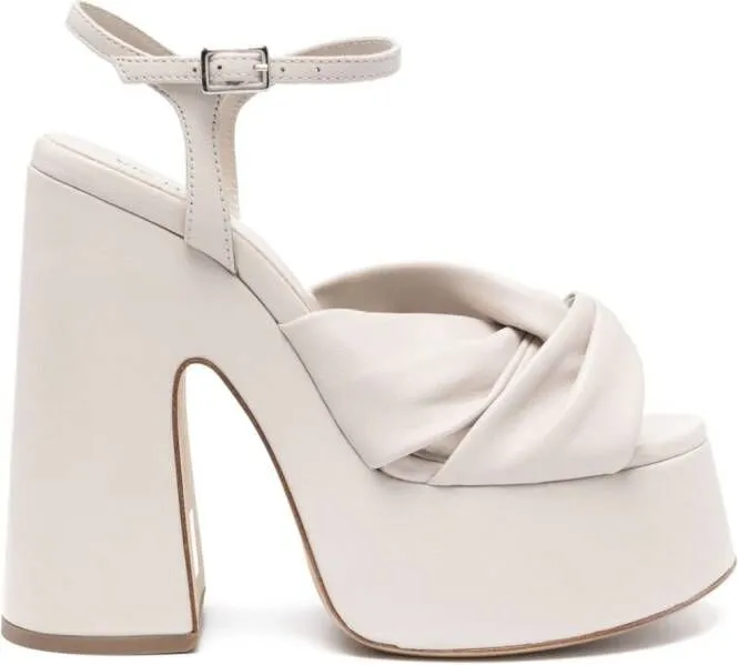 Vic Matie Flared 140mm platform sandals Neutrals