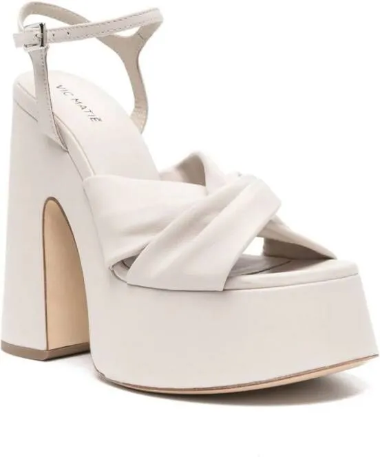 Vic Matie Flared 140mm platform sandals Neutrals