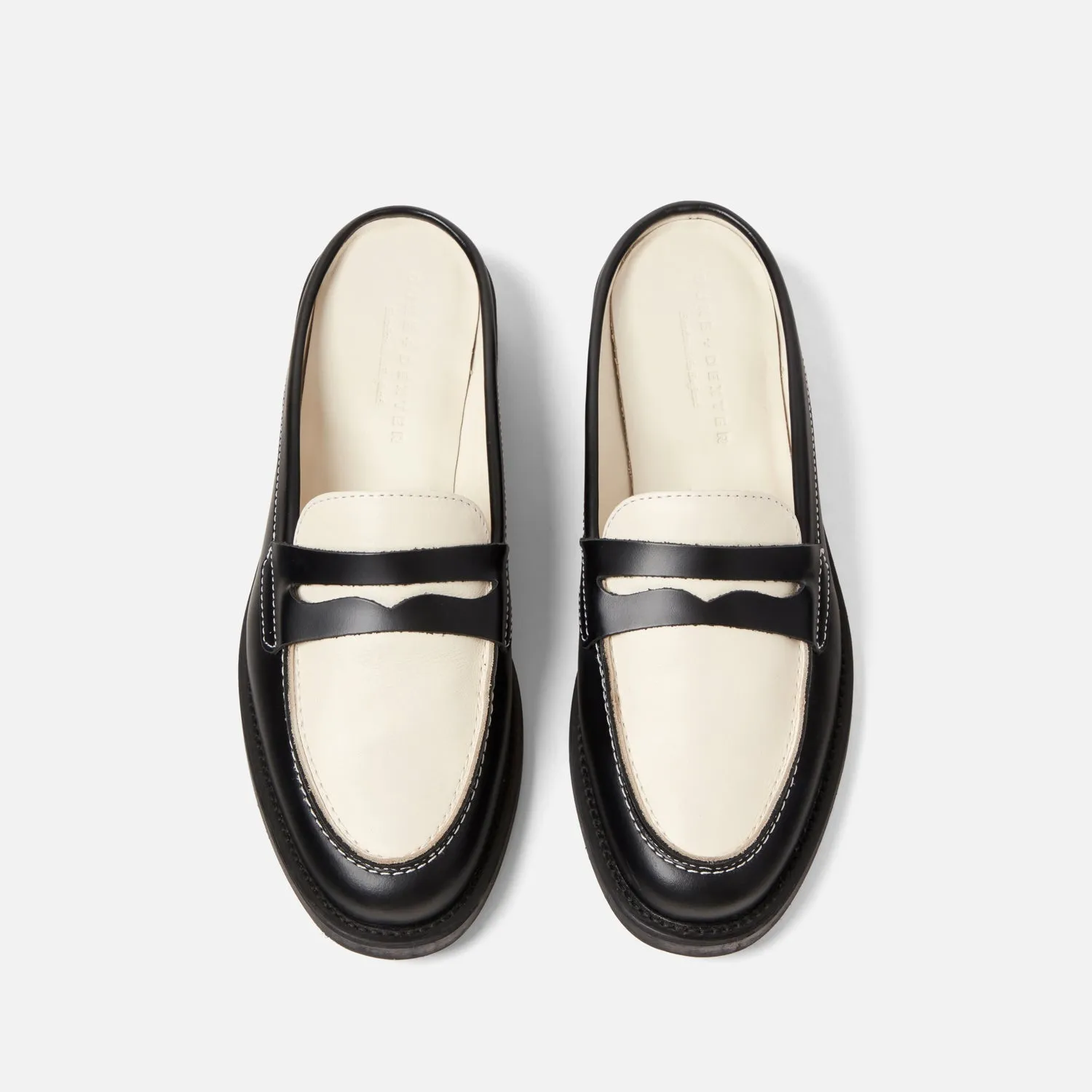 Wilde Black + White Mule Loafer - Women's