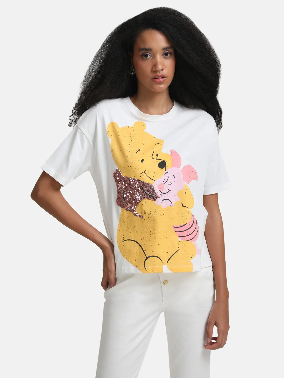 Winnie The Pooh  Disney T-Shirt With Sequin Work