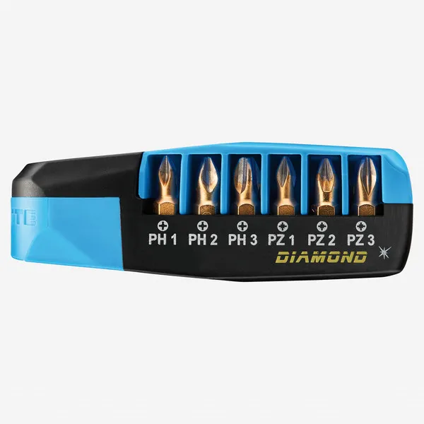 Witte Maxx Ratchdrive All-in-one Phillips/Pozidriv Diamond Bit Set, 7 Pieces
