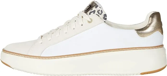 WOMEN'S COLE HAAN GRANDPR TOPSPIN SNEAKER | WHITE / LEOPARD PRINT