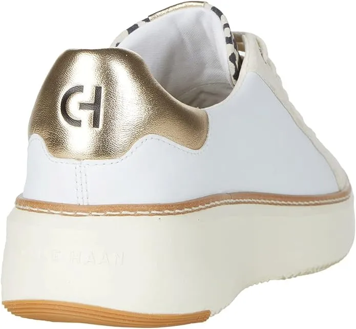 WOMEN'S COLE HAAN GRANDPR TOPSPIN SNEAKER | WHITE / LEOPARD PRINT