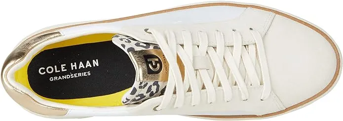 WOMEN'S COLE HAAN GRANDPR TOPSPIN SNEAKER | WHITE / LEOPARD PRINT