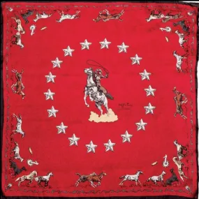 Wyoming Traders Mustang Red by Clark Kelly Print 34.5 x 34.5 Silk Wild Rag LMR