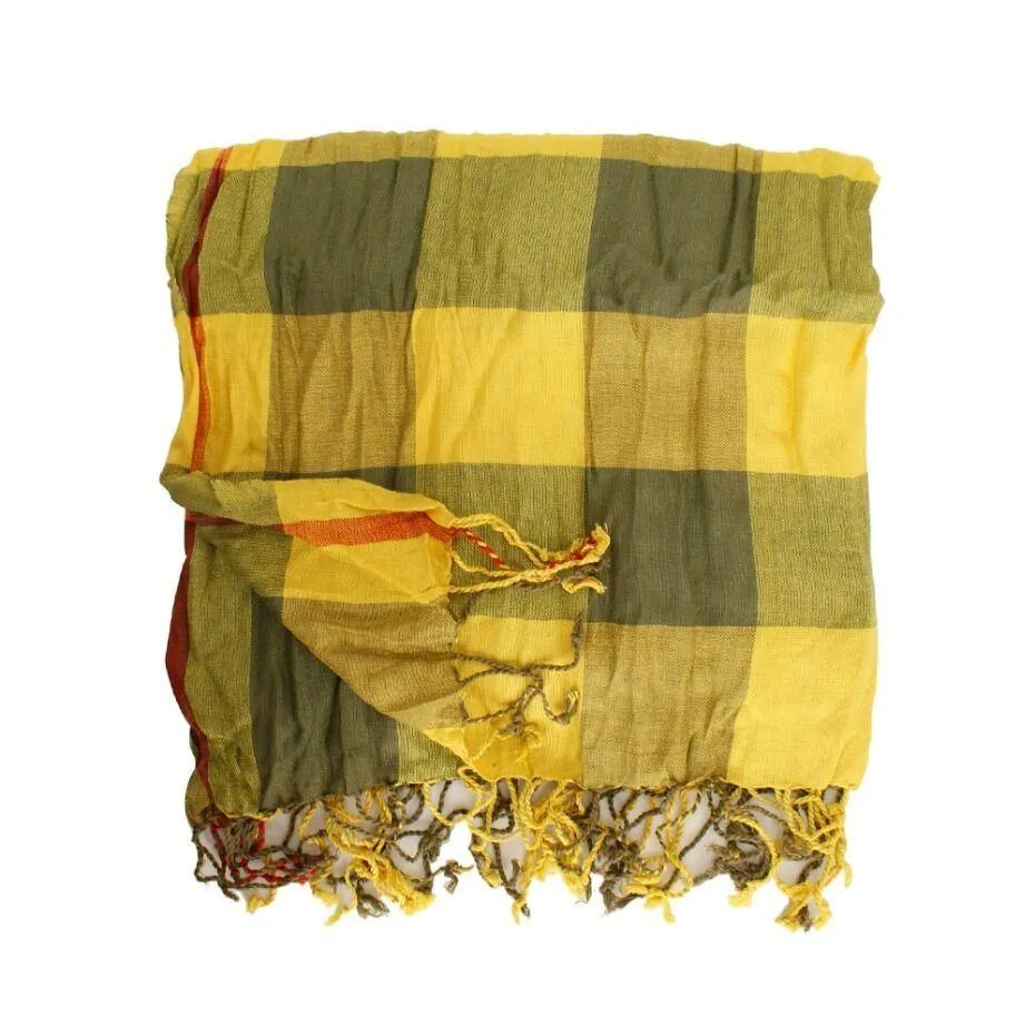 Yellow & Green Check Scarf