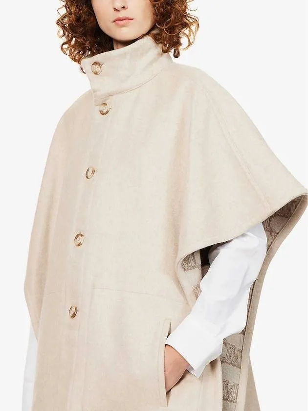 Zenica Reversible Wool Cape Coat Beige